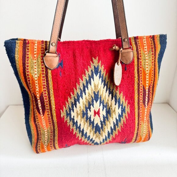Wool Southwestern Print Colourful Tore Bag - Picture 3 of 11